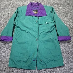 VTG Oversized Chore Coat Sz8 Long LondonFog Green Teal Colorpop Gorpcore Street